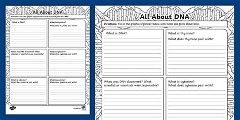 * NEW * All About DNA Graphic Organizer for 6th-8th Grade