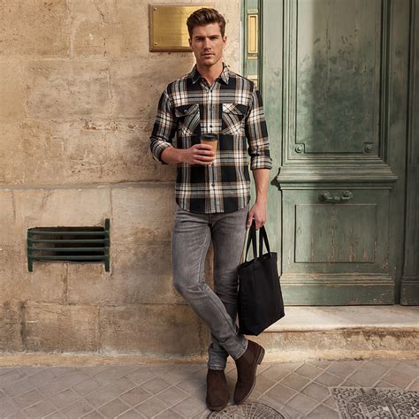 Full Sleeves Slim Fit Black Heavy Cavalry Double Pocket Checks Shirt ...