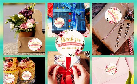 YellowCult™ Exotic Rose Petals Design Thank You Stickers, for Handmade ...