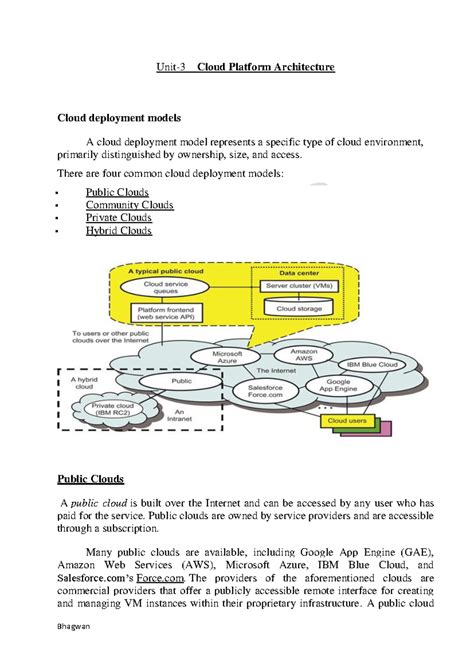 Unit-3 - unit-3 cloud computing - Unit- 3 Cloud Platform Architecture ...