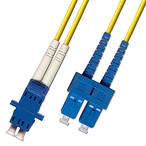 1ft Fiber Optic Adapter Cable LC (Female) to SC (Male) Singlemode 9/125 ...