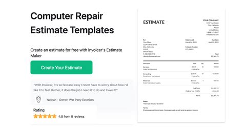 Computer Repair Estimate 的图像结果