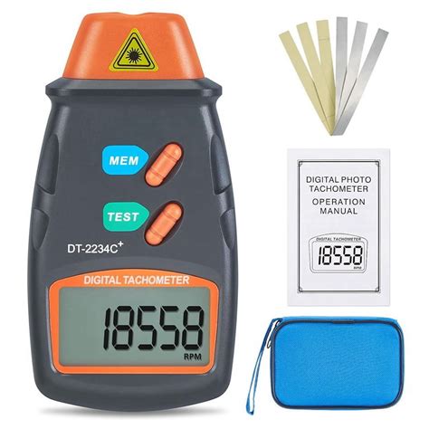 2 Tachometer Gauge Non Contact Digital Laser LCD Photo Tachometer RPM Tach Meter Motor Laser ...