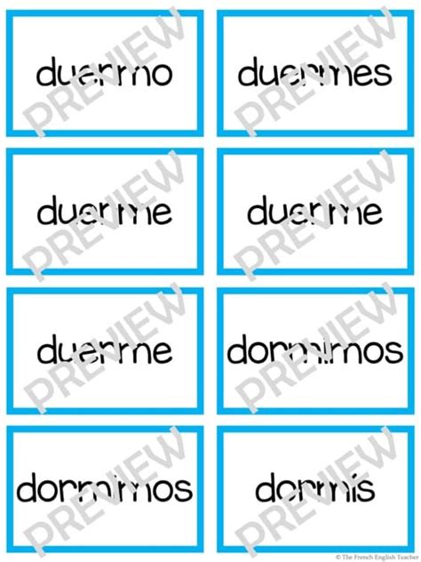 DORMIR en PRESENTE DE INDICATIVO - 36 FLASHCARDS on conjugation in SPANISH