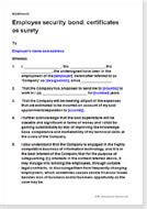 Employee Security Bond Agreements from Net Lawman.