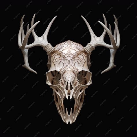 Premium AI Image | A deer skull with antlers and antlers.