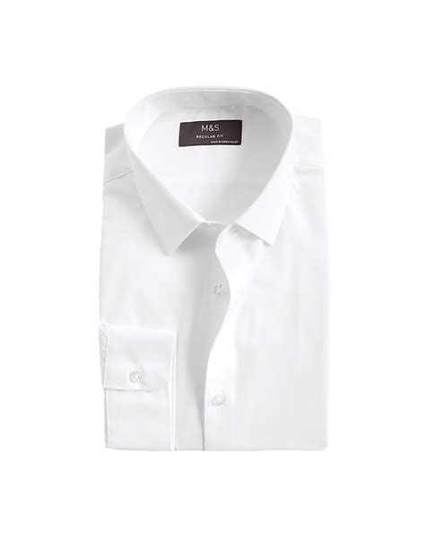 Buy Regular Fit Easy Iron Cotton Blend Shirt at Marks & Spencer
