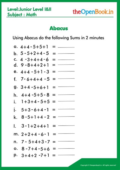 Using Abacus do the following Sums in 2 minutes