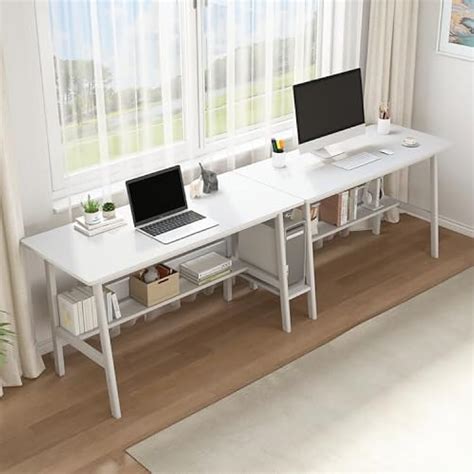 NELYE 2-Person Writing Desk with Bookshelf - 110 Wooden India | Ubuy