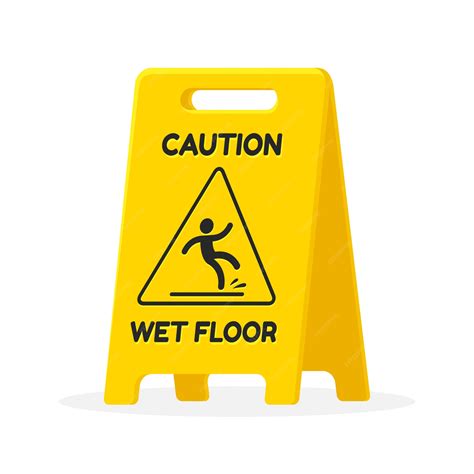 Premium Vector | Caution wet floor sign