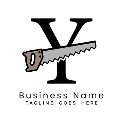 Letter y handsaw logo alphabet y woodwork and carpentry icon | Premium ...