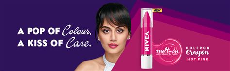Buy Nivea Coloron Hot Pink Creme Lip Crayon/Lip Balm, 3G Online at Low ...