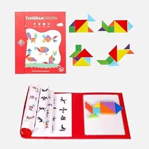 ERENJOY Wood Tangram Treasures: Magnetic Puzzle Delight Eco-Friendly ...