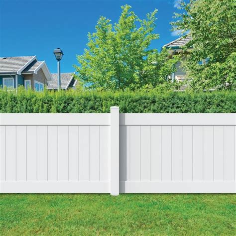 Buy Linden 4 ft. H x 8 ft. W White Vinyl Privacy Fence Panel Kit Online ...