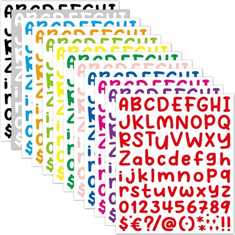 Amazon.com: 972 Alphabet Stickers 12 Sheets Letter Stickers,1 inch ...