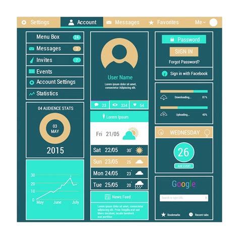 One page website template and different header designs. | Premium Vector