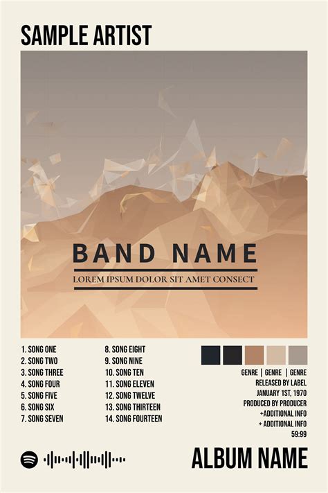 Album Art Tracklist Poster Template (fully Editable) .PSD + .AFDESIGN - Etsy