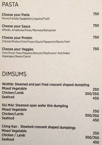 Menu at The First Floor, Hyderabad