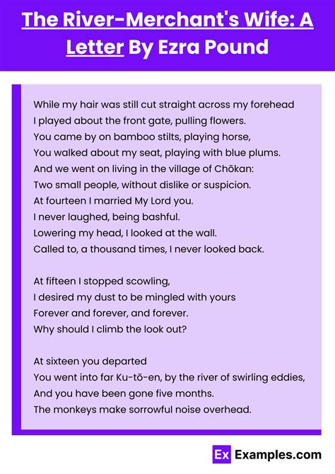 The River-Merchant's Wife: A Letter Poem by Ezra Pound to Download