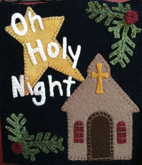 Buy Oh Holy Night Wool Applique KIT & PATTERN for Banner for 6 Stand ...