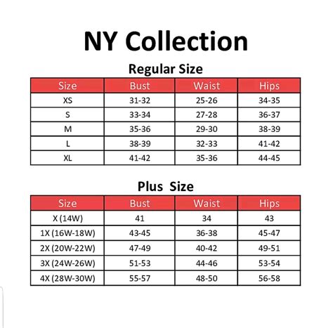 New York And Company Size Chart - Educational Chart Resources