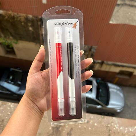 2 in 1 Edible Ink Coloring Marker Double-Sided - Set of 2pcs Red And B ...