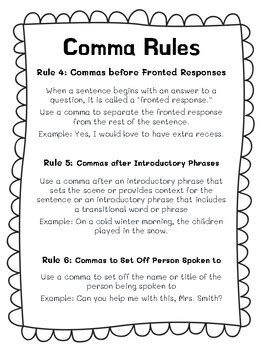 Image result for Comma Rules Practice Texting