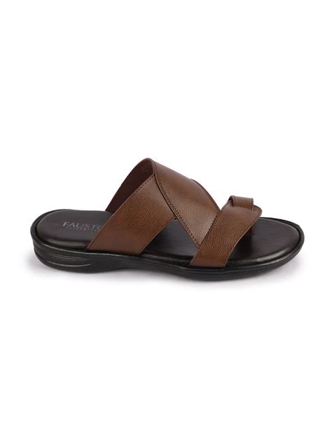 Buy Men Tan Daily Multi Strap Toe Ring Slip On Slipper