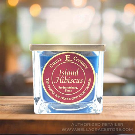 Circle E Candles, Island Hibiscus Scent, Small Size Jar Candle, 8oz, 1