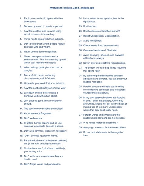40 rules for_writing_good (1) | PDF