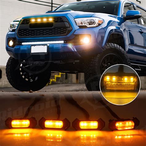 4pcs Raptor Style Amber Grille LED Light DRL For | Ubuy India