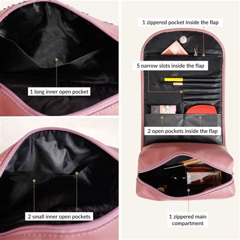 Roll Top Flap Travel Makeup Pouch Pink Online - Premium Vanity Pouch ...