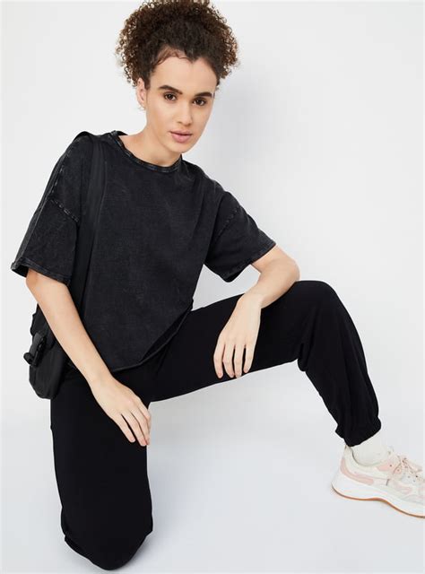 Buy Women Acid Wash Athleisure T-shirt Online at just Rs. 599.0 ...