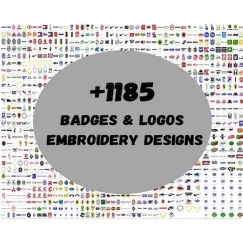 1185 Logos & Badges Embroidery Designs 4x4 Hoops