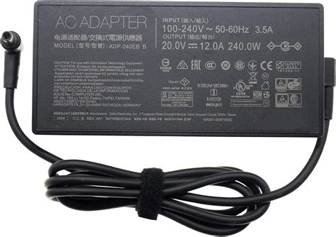 Buy 240W 12A Charger for ASUS ROG: ADP-240EB B ROG 15 Zephyrus S15 S17 ...