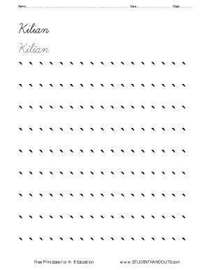 Fillable Online Name: Date: Class: Kilian Kilian Free Printables for ...