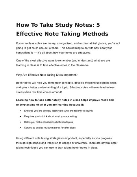 Image result for How to Take Study Notes