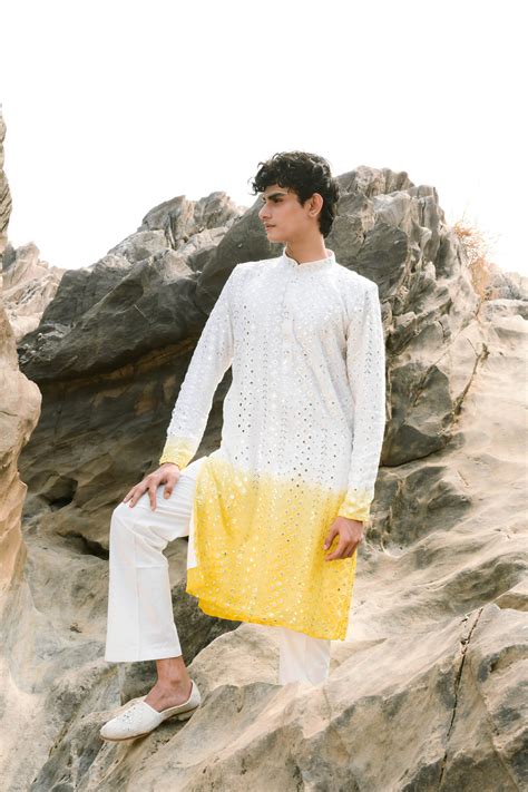 Glow ombre yellow Kurta Set – Dulhe Raja