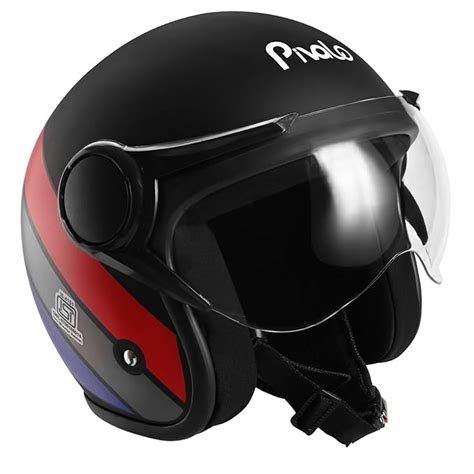 Pivalo 580MM Star Half Face Helmet with Outer Clear Visor Matt Finish ...