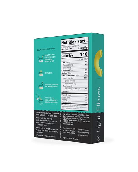 Fiber Gourmet - Low Calories High Fiber Pasta Elbow - 227g