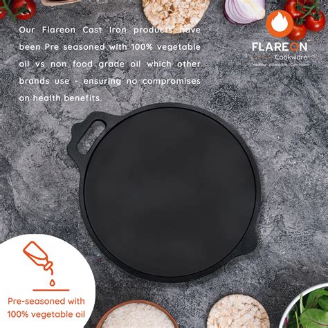 FlareOn Cast Iron Roti Tawa - 10 Inch – FlareOn BBQ
