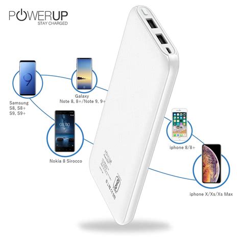 Powerup Powerpac 10000mah Power Bank With 2usb Port - White – Inspireonline