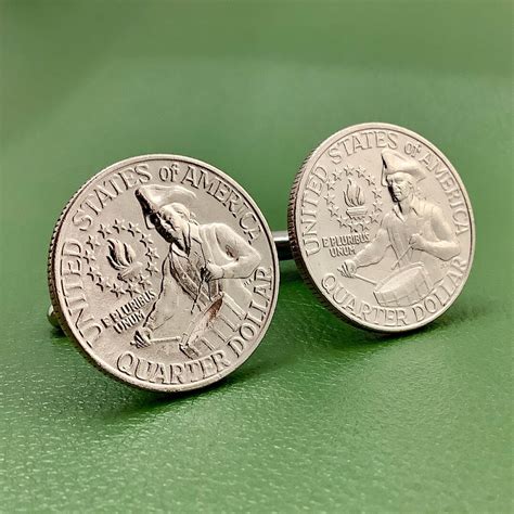 1776 1976 Bicentennial Quarter Dollar Coin Cufflinks, 200th Anniversary ...