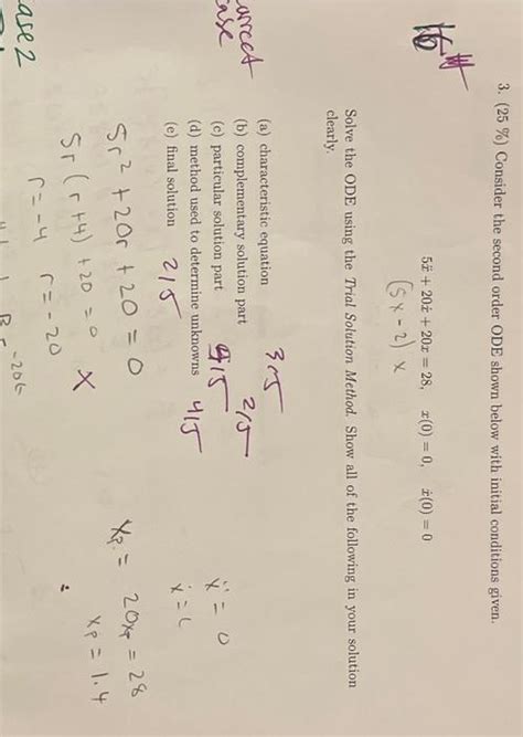Image result for Second Order Ode Practice Questions