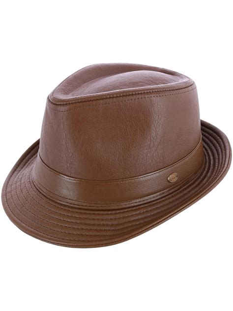 Buy Epoch Hats Company Classic Faux Leather Fedora Hat Men Online at ...