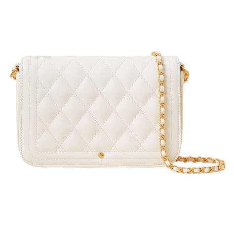 Accessorize London Women's Faux Leather Classic quilted chain crossbody ...