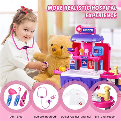 Buy Toy Doctor Kit for Girls: Pretend Play Kids Doctor Set with ...