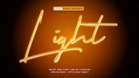 Glowing neon light editable text effect | Premium PSD