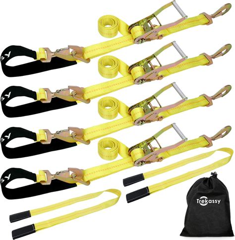 Buy Trekassy 4 Pack 2” x 114” Car Axle Straps Ratchet Tie Downs System ...