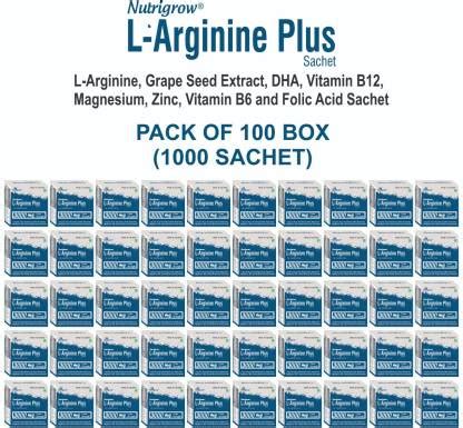 NUTRIGROW L-Arginine Plus Sachet/ Pre-Workout SUPPLEMENT/MUSCLE BOOSTER ...